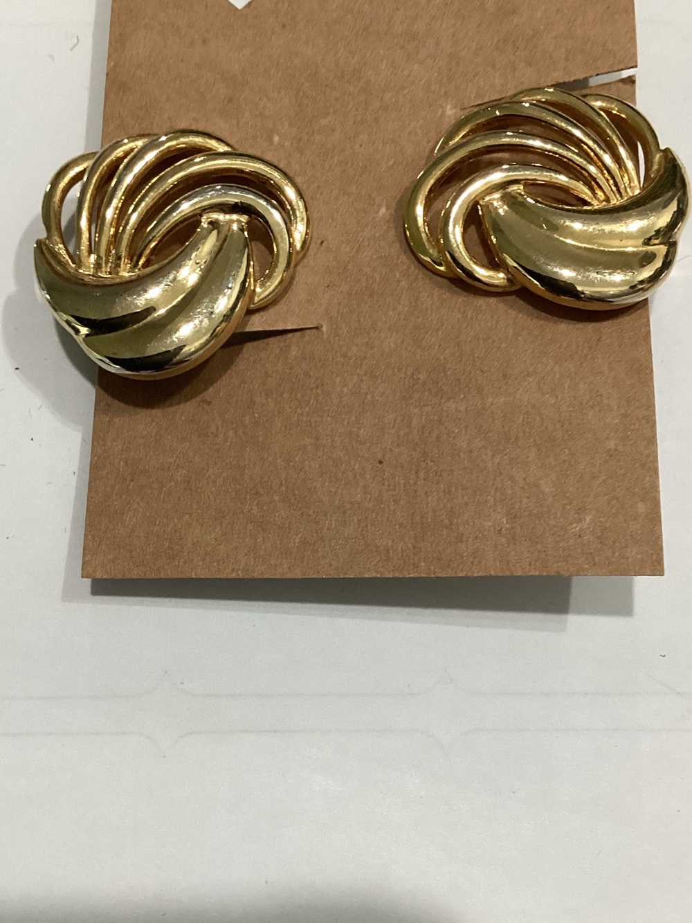 Gold Knot Clip-On Earrings - Classic Womens Jewelry